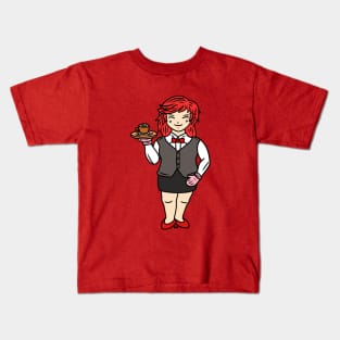 Cute chibi waitress Kids T-Shirt